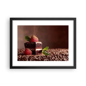 Póster en marco negro - La vida es dulce - 40x30 cm