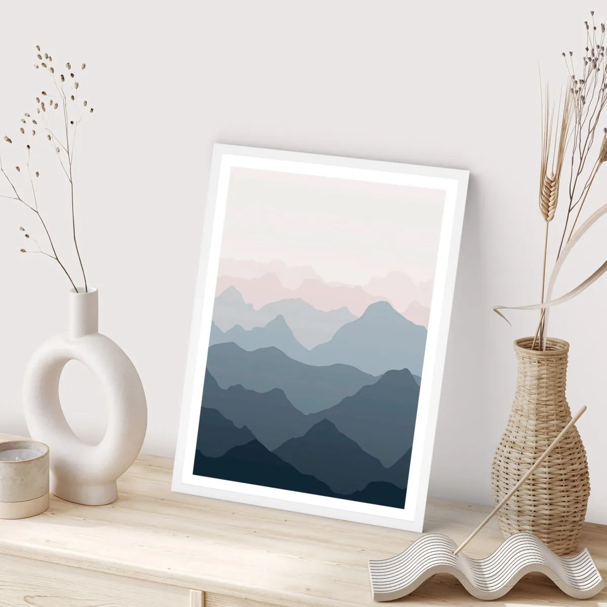 Póster en marco blanco - Cordilleras a la vista - 70x100 cm