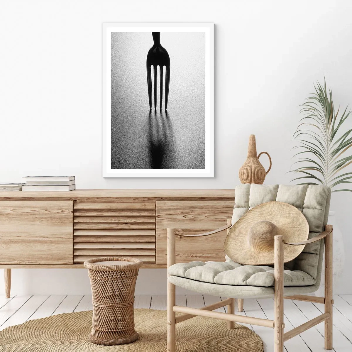 Póster en marco blanco - Luz y sombra - 50x70 cm