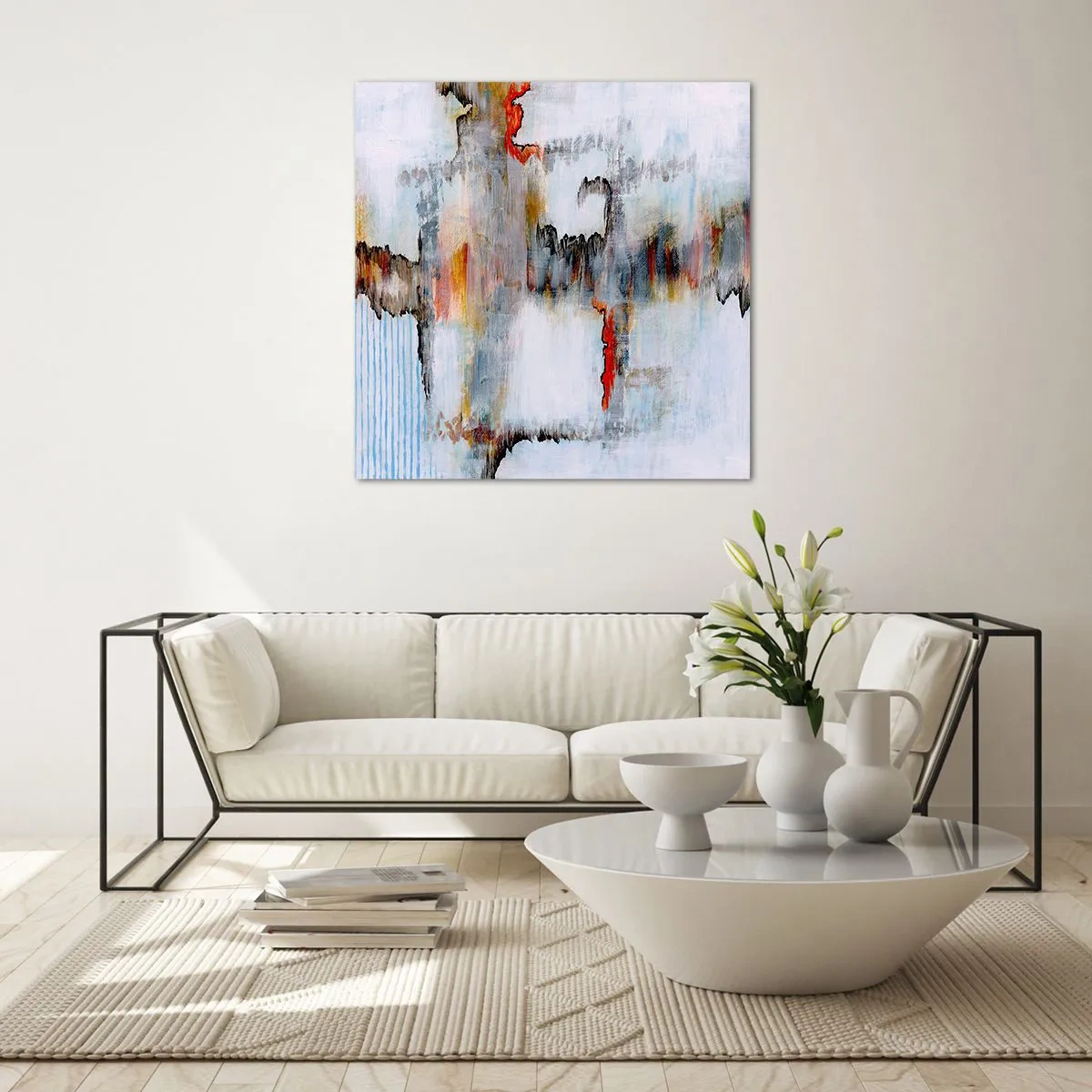 Cuadro sobre vidrio - Impresiones sobre Vidrio - Abstracto sobre el agua - 70x70 cm