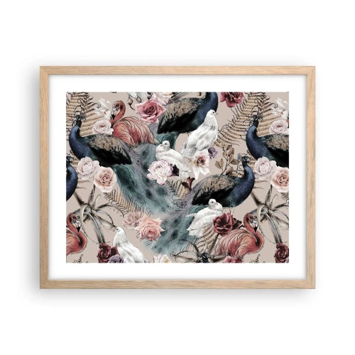 Póster en marco roble claro - En un jardín de palacio - 50x40 cm