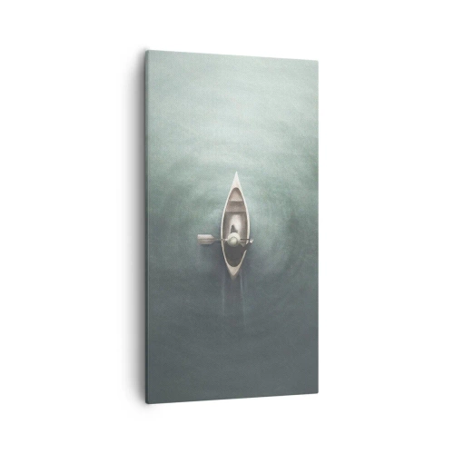 Cuadro sobre lienzo - Impresión de Imagen - A través de un lago iluminado por la luna - 55x100 cm