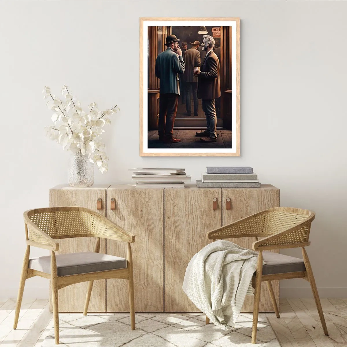 Póster en marco roble claro - Un buen momento del día - 61x91 cm