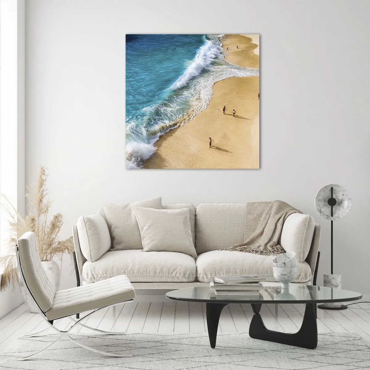 Cuadro sobre vidrio - Impresiones sobre Vidrio - Y luego el sol, la playa... - 60x60 cm