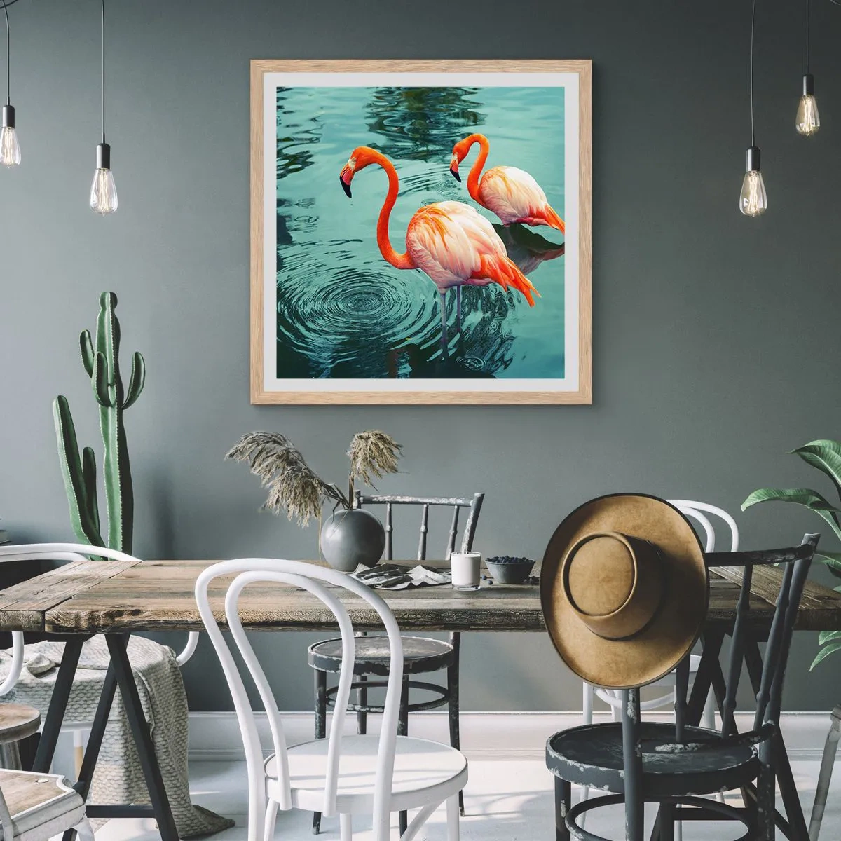 Póster en marco roble claro - Estamos de moda - 50x50 cm