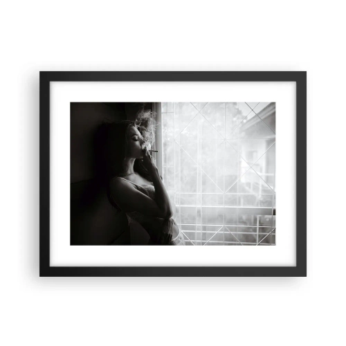 Póster en marco negro - Un momento sensual - 40x30 cm