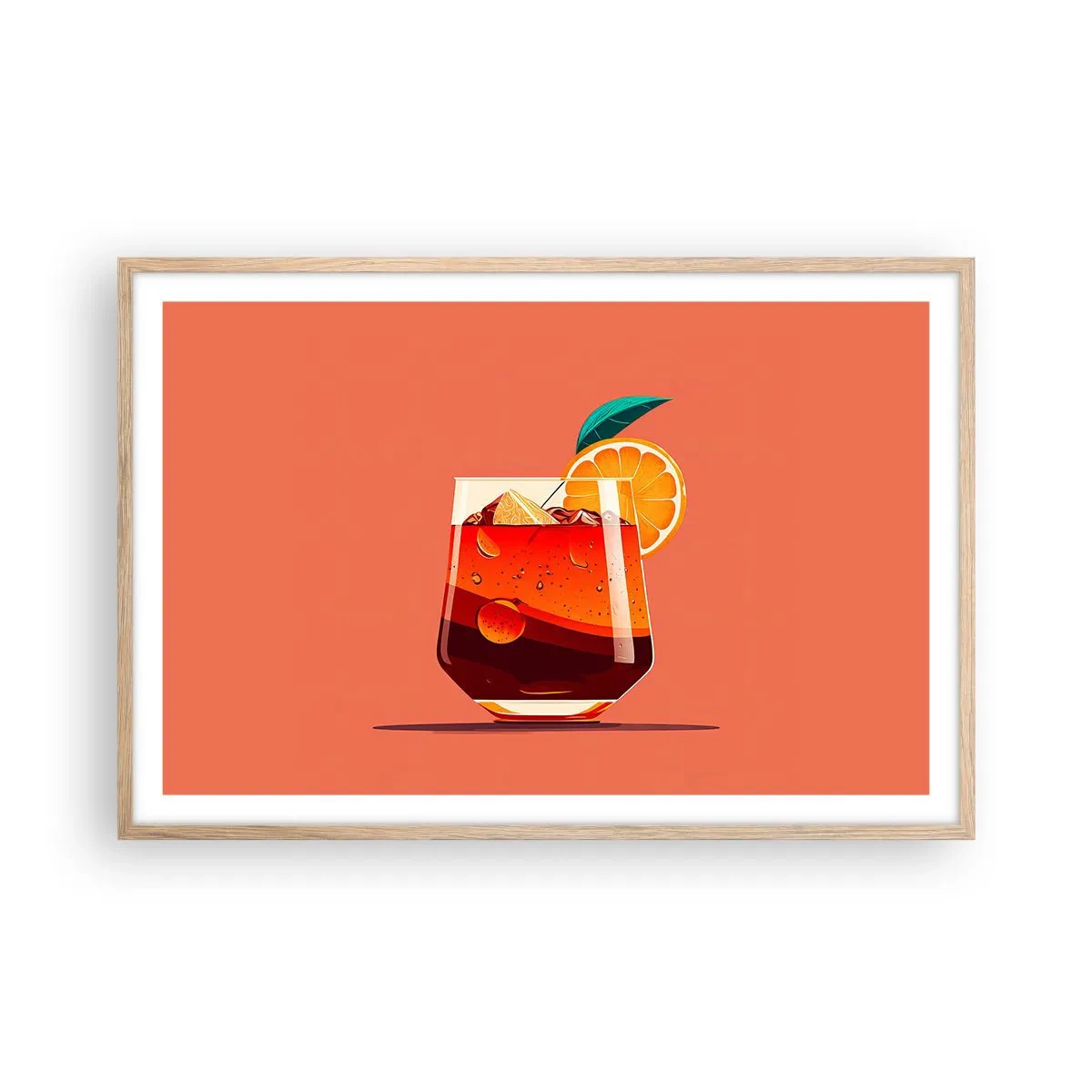 Póster en marco roble claro - Refresco de verano - 91x61 cm