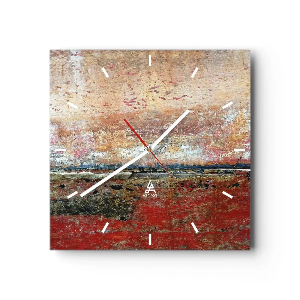 Reloj de pared - Reloj de vidrio - Una composición abstracta inspirada en el mar y la naturaleza. - 30x30cm - Tal vez sea el mar - Decoración de pared moderna para salón y dormitorio ARTTOR