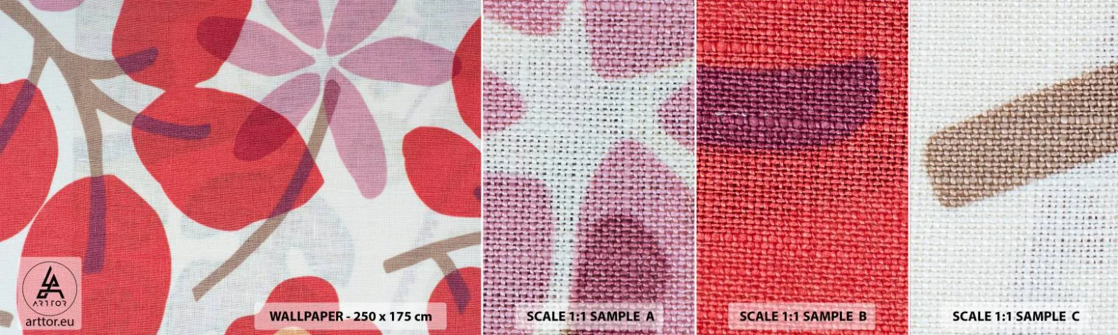 Muestra De Fotomural Standard Eco - Composición floral en rosa - bohemia, flores, Minimalismo - 100x30 cm