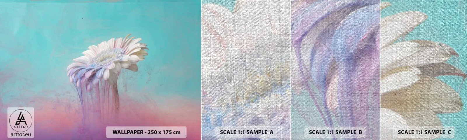 Muestra de fotomural Premium Canvas - El inframundo de las flores - Abstracción, Flor, Pedazo - 100x30 cm