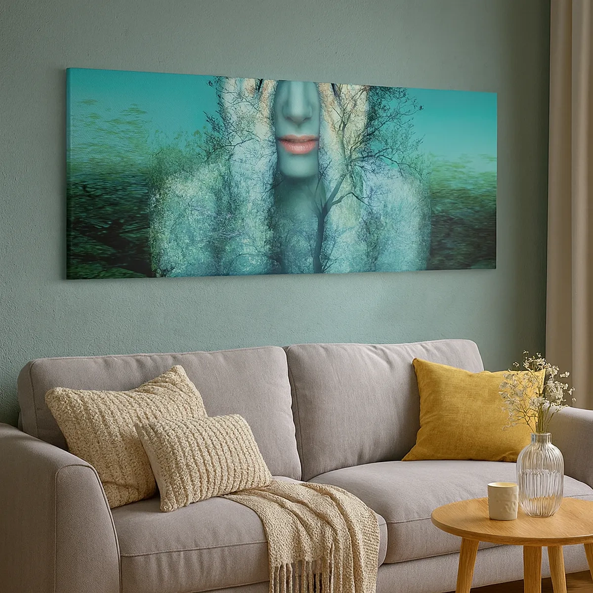 Cuadro sobre lienzo - Impresión de Imagen - Sumergida en azul - 30x30 cm