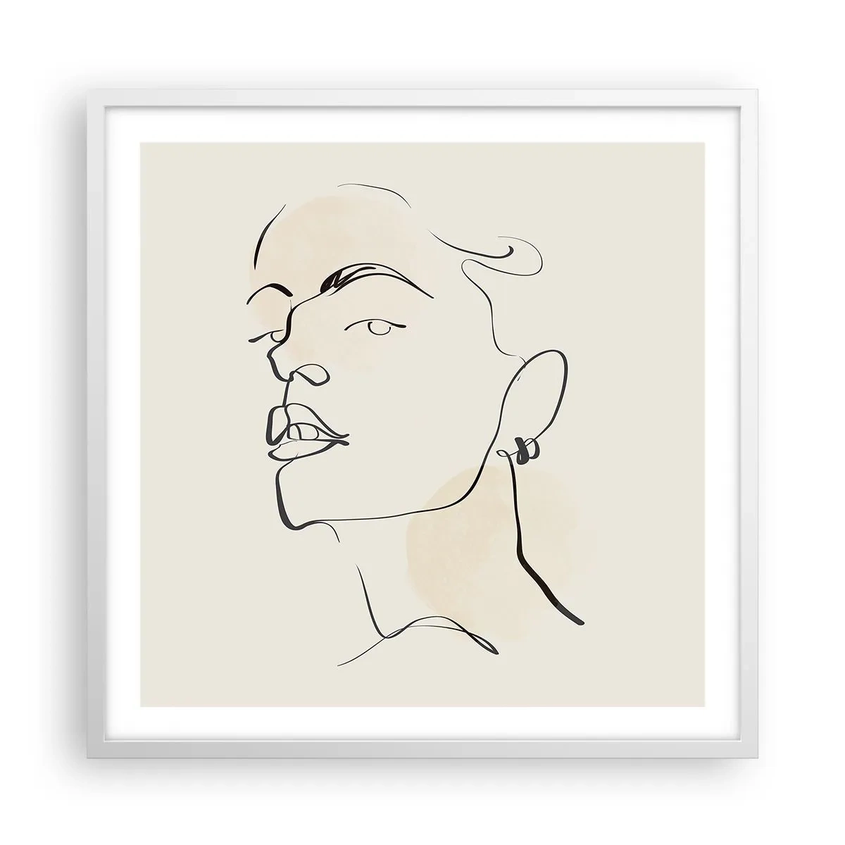 Póster en marco blanco - Una mirada orgullosa - 60x60 cm