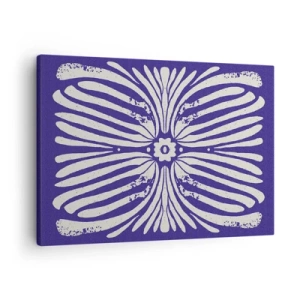Cuadro sobre lienzo - Impresión de Imagen - Patrón étnico en tonos morados y blancos. - 70x50cm - Inspiraciones étnicas - Decoración de pared moderna para salón y dormitorio ARTTOR