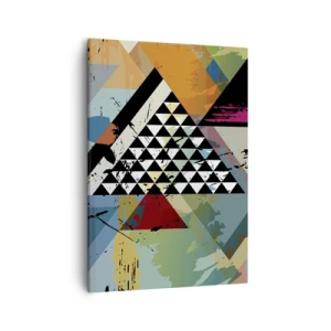 Cuadro sobre lienzo - Impresión de Imagen - Una composición abstracta de formas geométricas y colores. - 50x70cm - Qué sencillo es - Decoración de pared moderna para salón y dormitorio ARTTOR