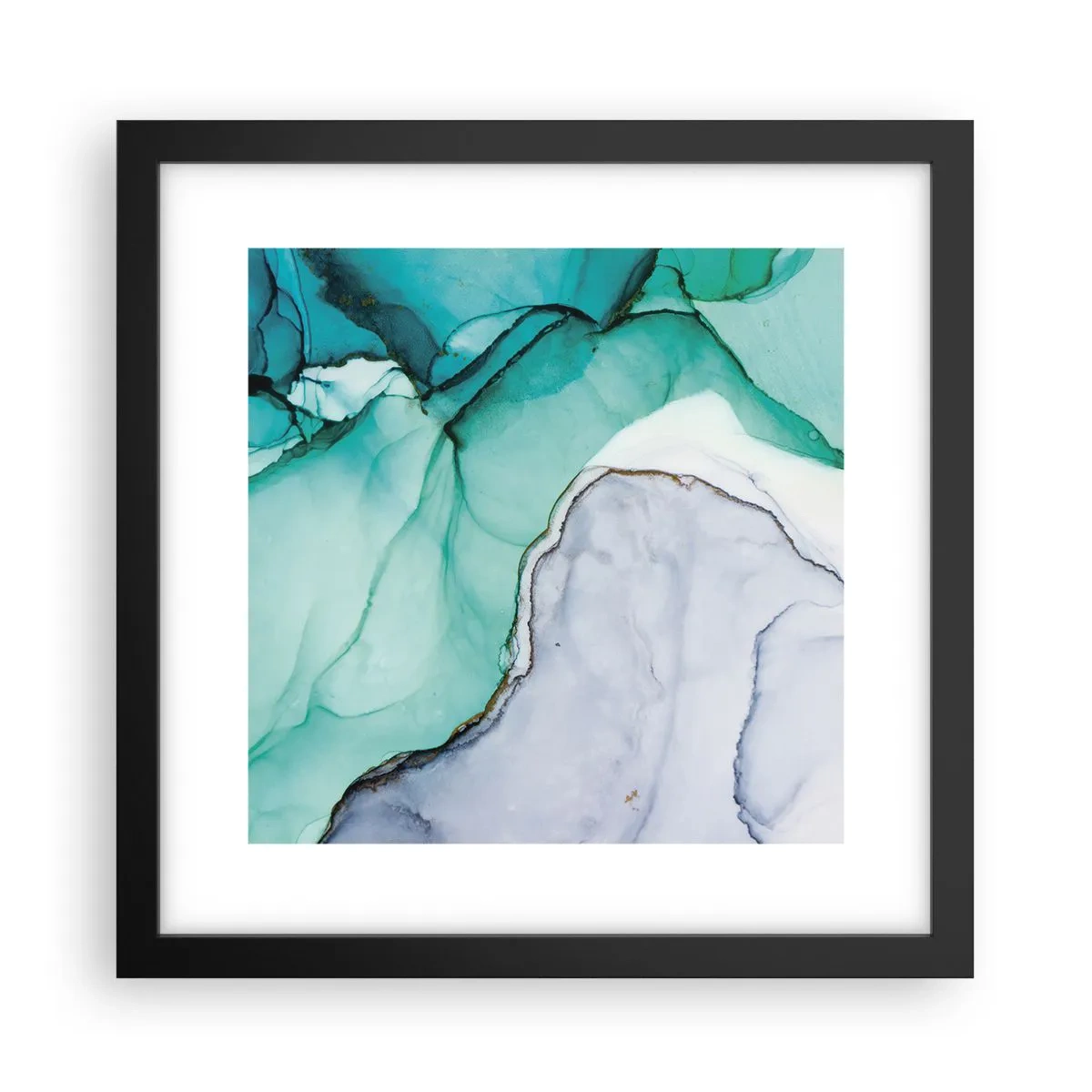 Póster en marco negro - Estudio en turquesa - 30x30 cm