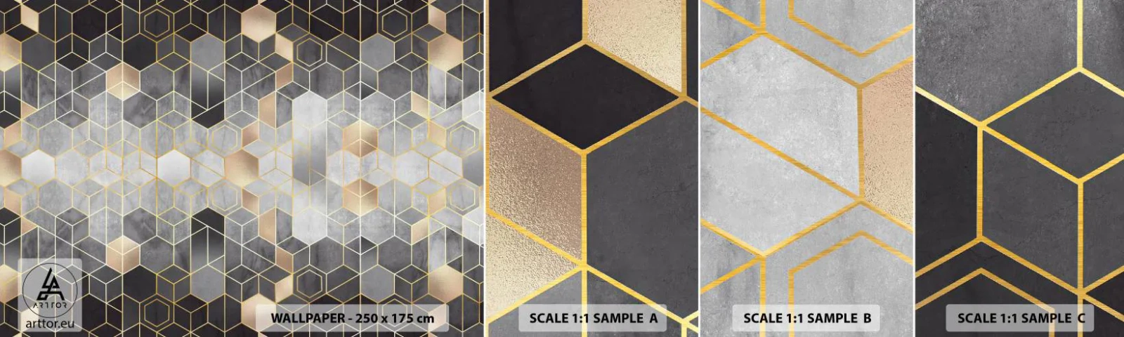 Muestra De Fotomural Standard Eco - Composición de diamantes - Abstracción, Pedazo, Gráficos - 100x30 cm