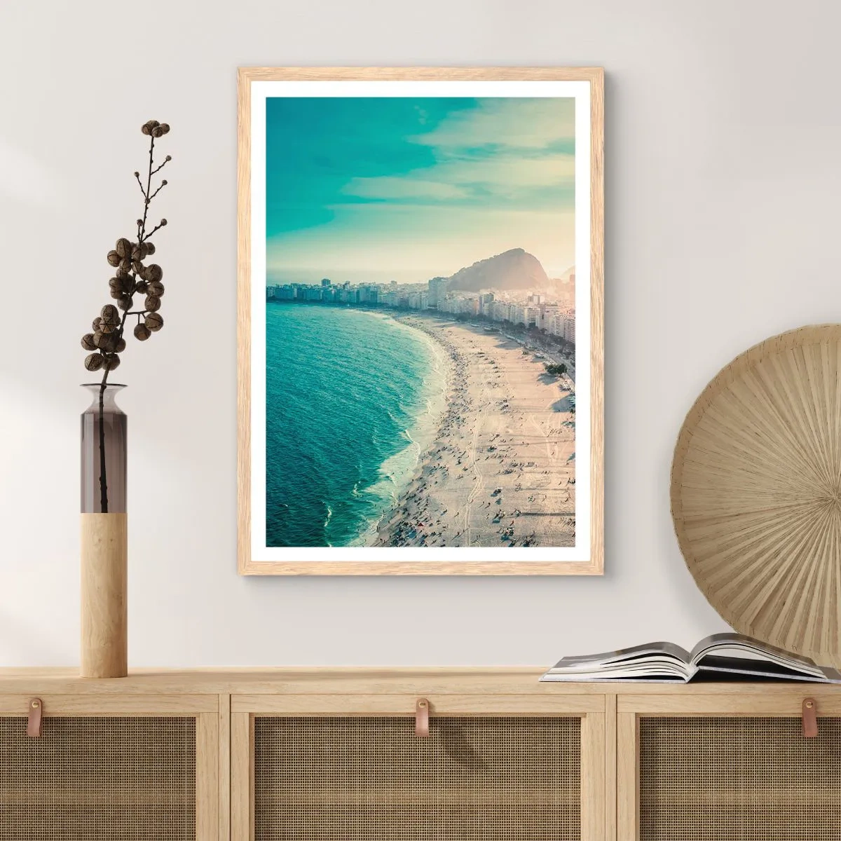 Póster en marco roble claro - Vacaciones perpetuas en Río - 61x91 cm