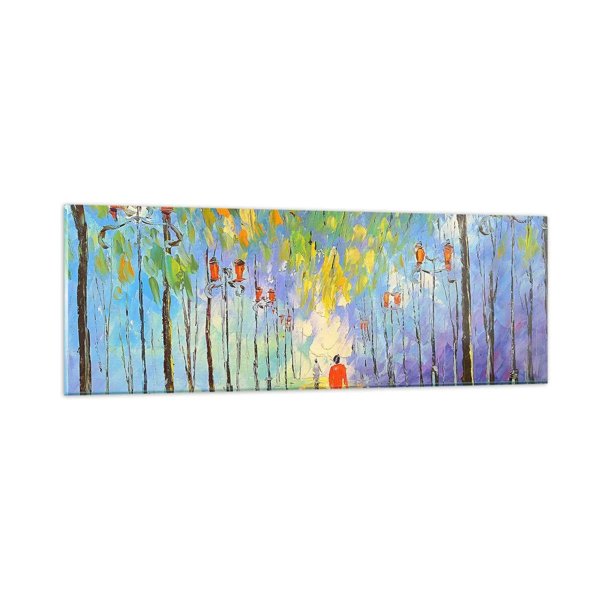 Cuadro sobre vidrio - Impresiones sobre Vidrio - La canción nocturna de la lluvia - 90x30 cm