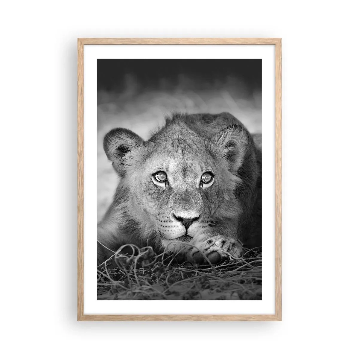 Póster en marco roble claro - Un cachorro real - 50x70 cm