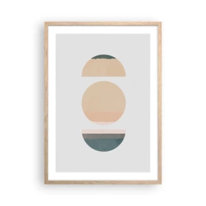 Póster en marco roble claro - Círculo tras círculo - 50x70 cm