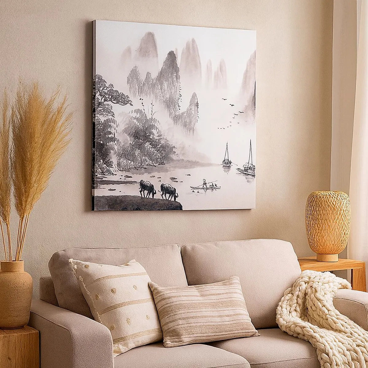 Cuadro sobre lienzo - Impresión de Imagen - La exótica vida cotidiana de Oriente - 30x30 cm