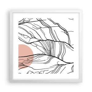 Póster en marco blanco - En una red de ramas - 40x40 cm