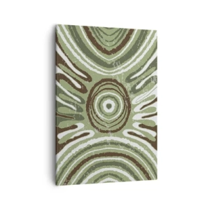 Cuadro sobre lienzo - Impresión de Imagen - Patrones abstractos en tonos verdes y marrones. - 50x70cm - Explosión de emociones - Decoración de pared moderna para salón y dormitorio ARTTOR