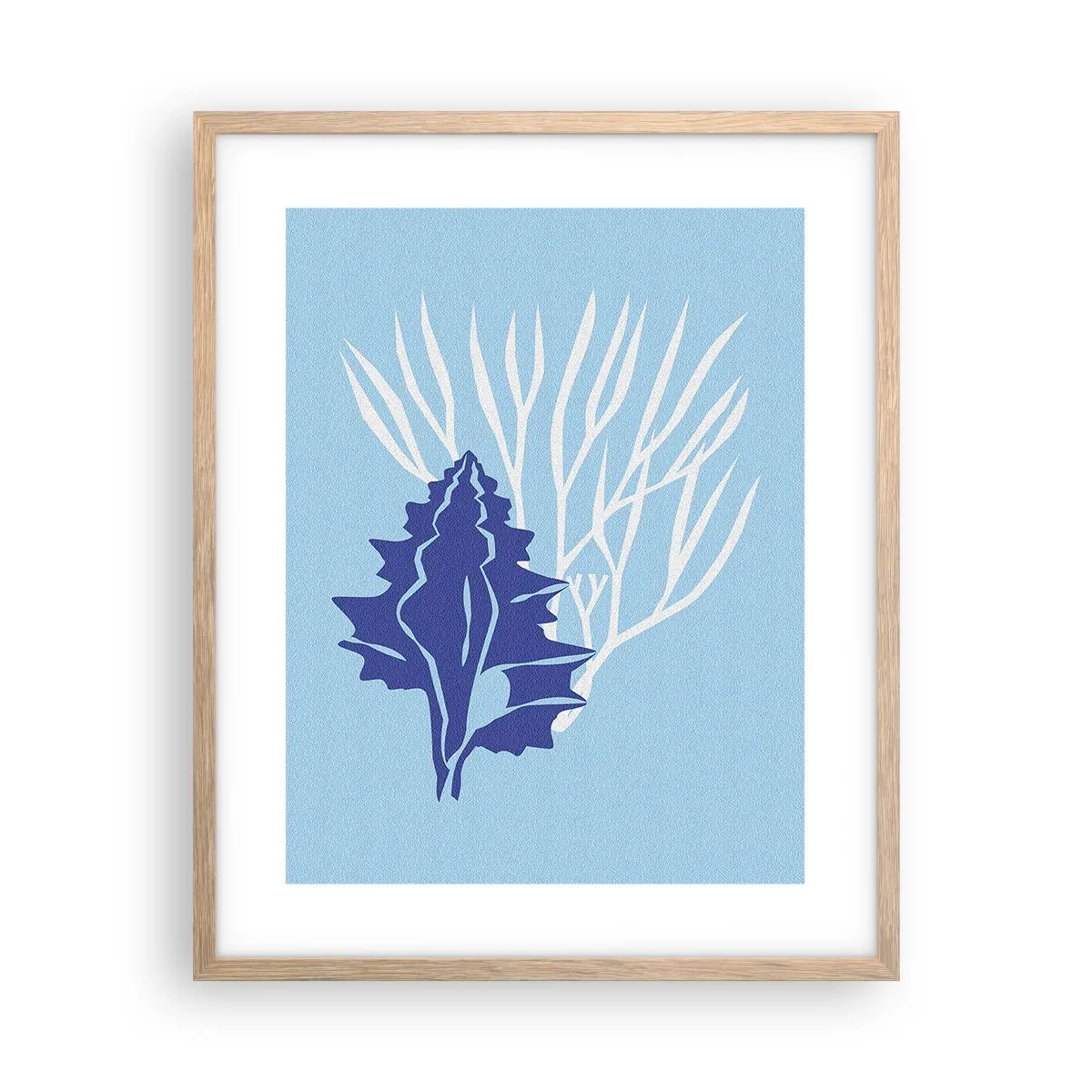 Póster en marco roble claro - Formas frondosas - 40x50 cm