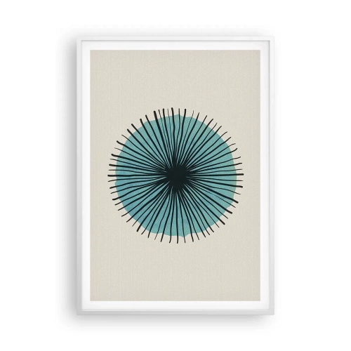 Póster en marco blanco - Radiante en azul - 70x100 cm