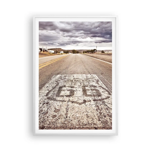 Póster en marco blanco - Mother Road: una leyenda americana - 70x100 cm