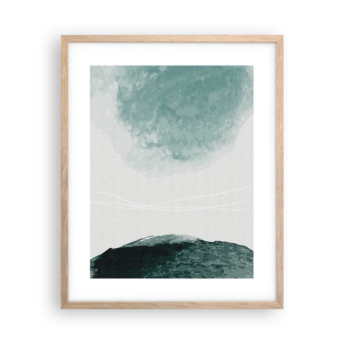 Póster en marco roble claro - Un encuentro con la niebla - 40x50 cm
