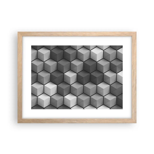 Póster en marco roble claro - Rompecabezas cubista - 40x30 cm