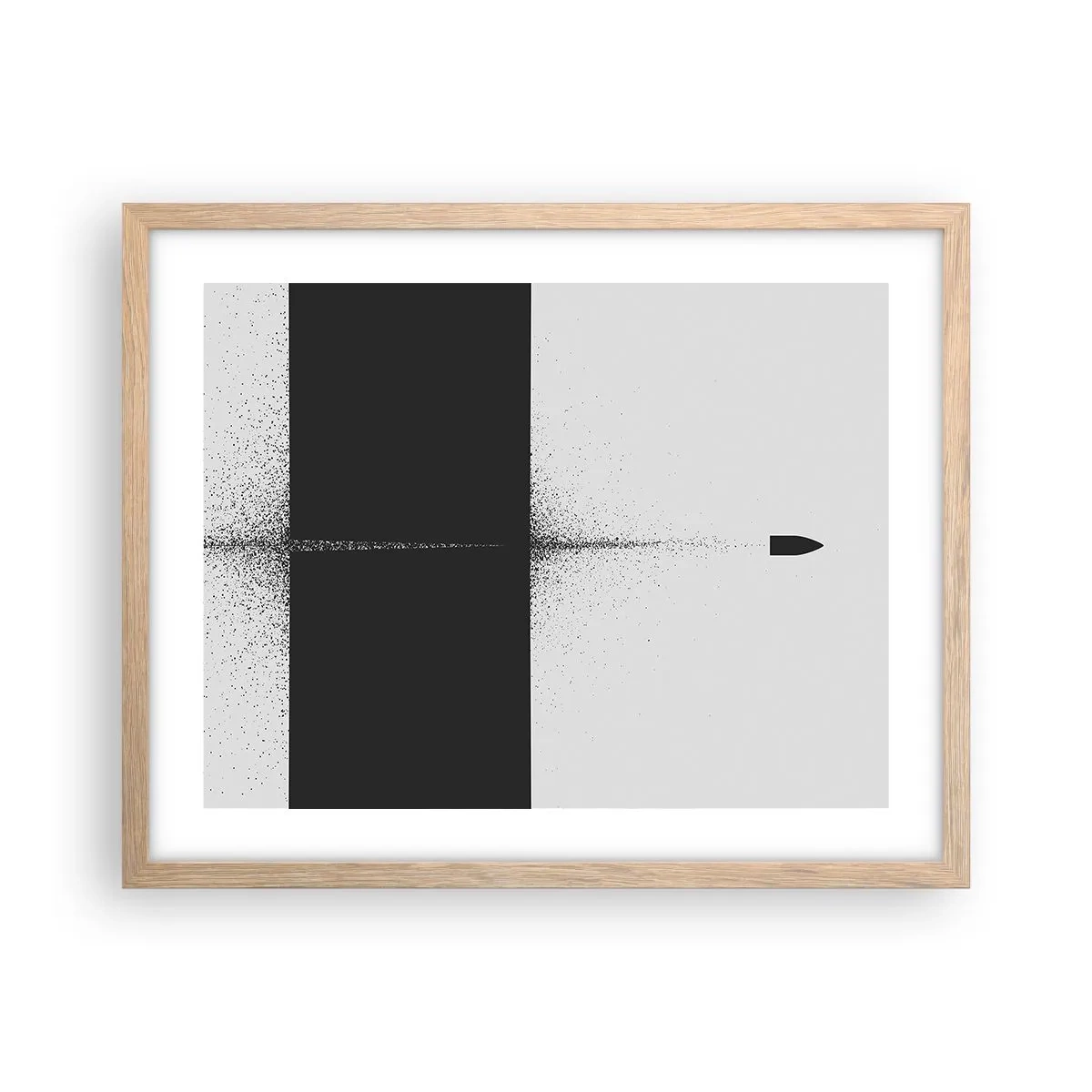 Póster en marco roble claro - Directa al objetivo - 50x40 cm