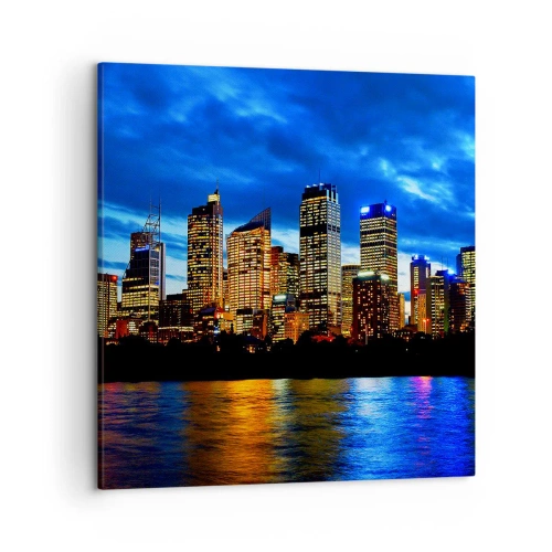 Cuadro sobre lienzo - Impresión de Imagen - Noche de luces y colores - 50x50 cm