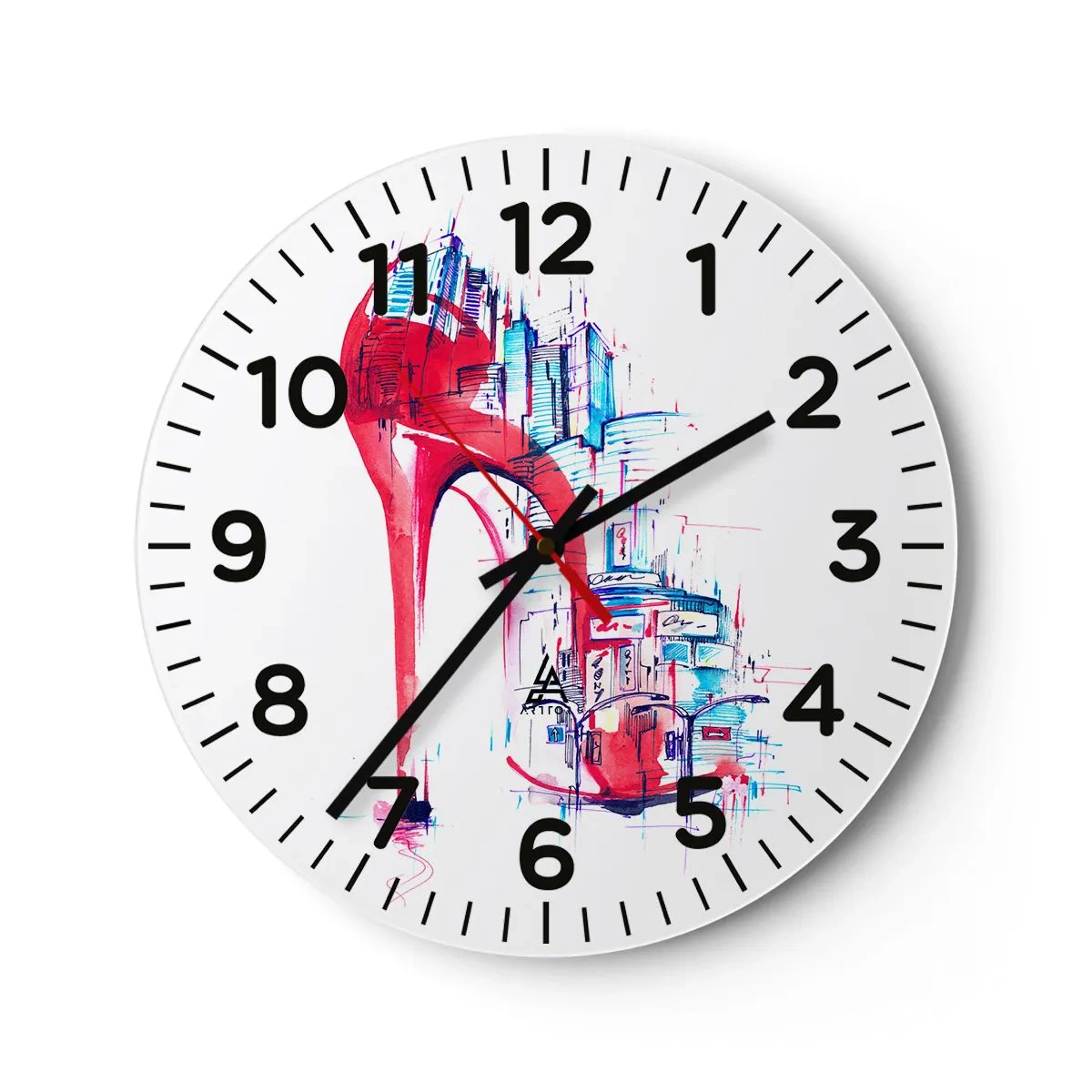 Reloj de pared - Reloj de vidrio - Elegancia metropolitana - 40x40 cm