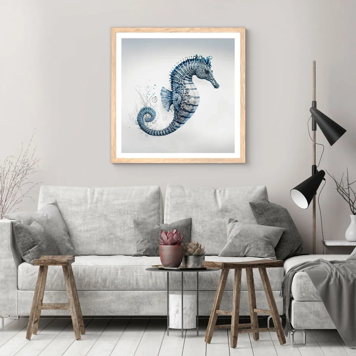 Póster en marco roble claro - Una sutil broma de la naturaleza - 50x50 cm