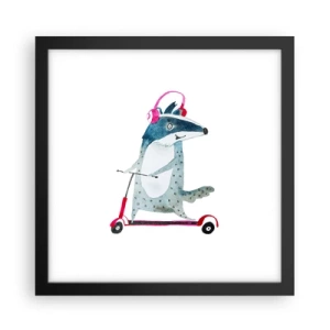 Póster en marco negro - Alegrías de tejón - 30x30 cm