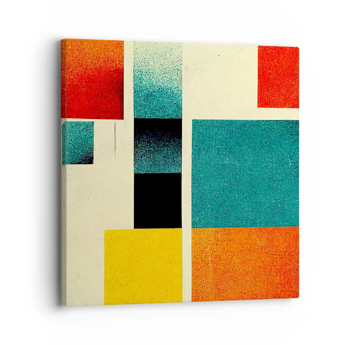 Cuadro sobre lienzo - Impresión de Imagen - Abstracción geométrica - buena energía - 30x30 cm