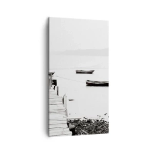 Cuadro sobre lienzo - Impresión de Imagen - Junto al agua tranquila y clara - 45x80 cm