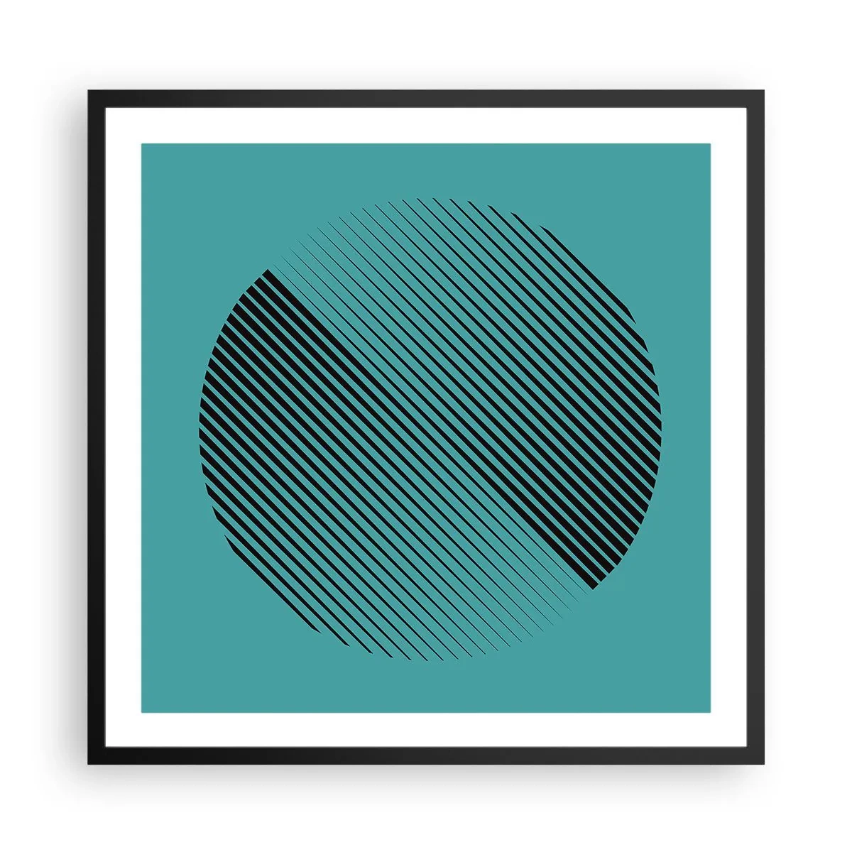 Póster en marco negro - El círculo: una variación geométrica - 60x60 cm