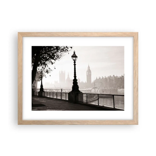 Póster en marco roble claro - La mañana de Londres - 40x30 cm