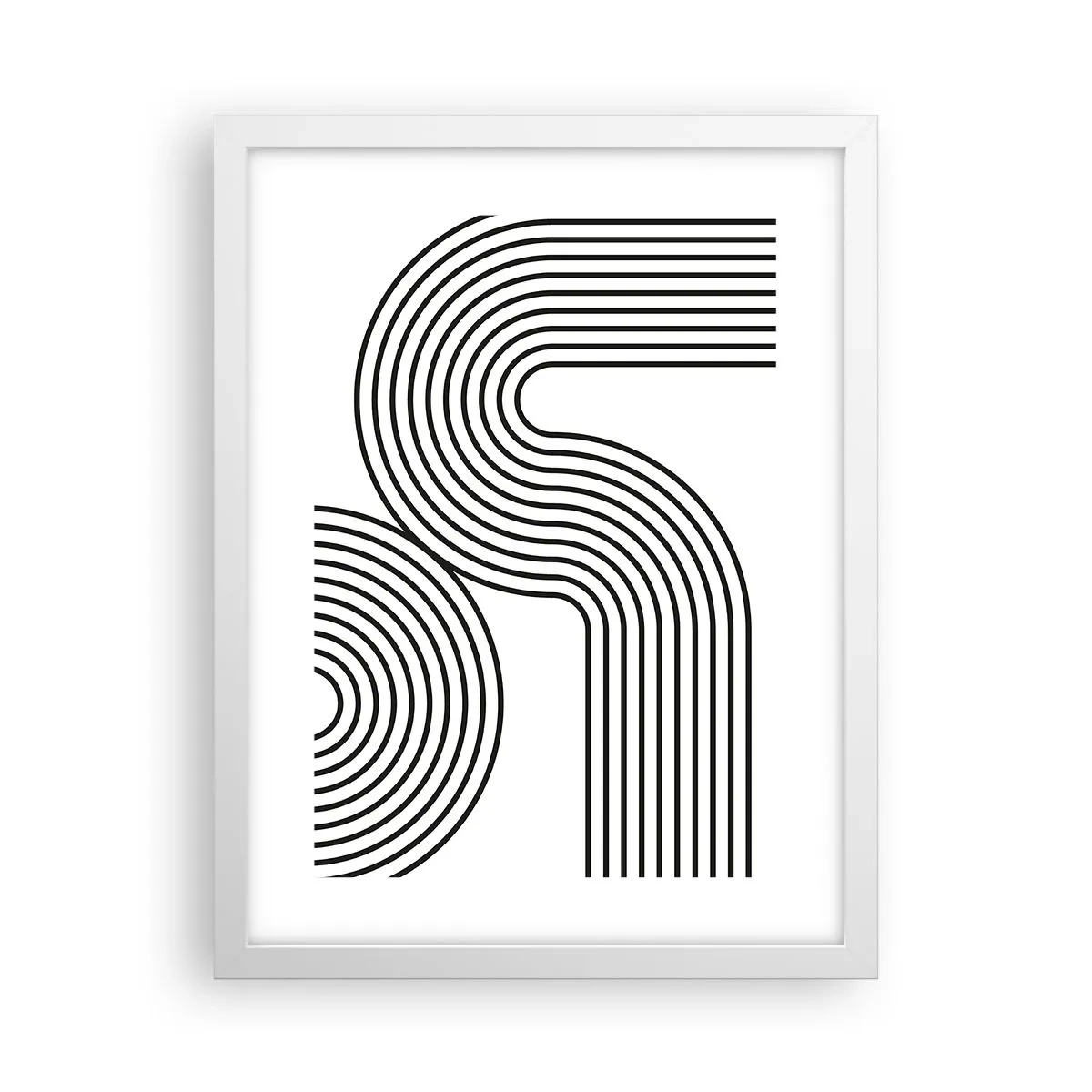 Póster en marco blanco - En una curva - 30x40 cm