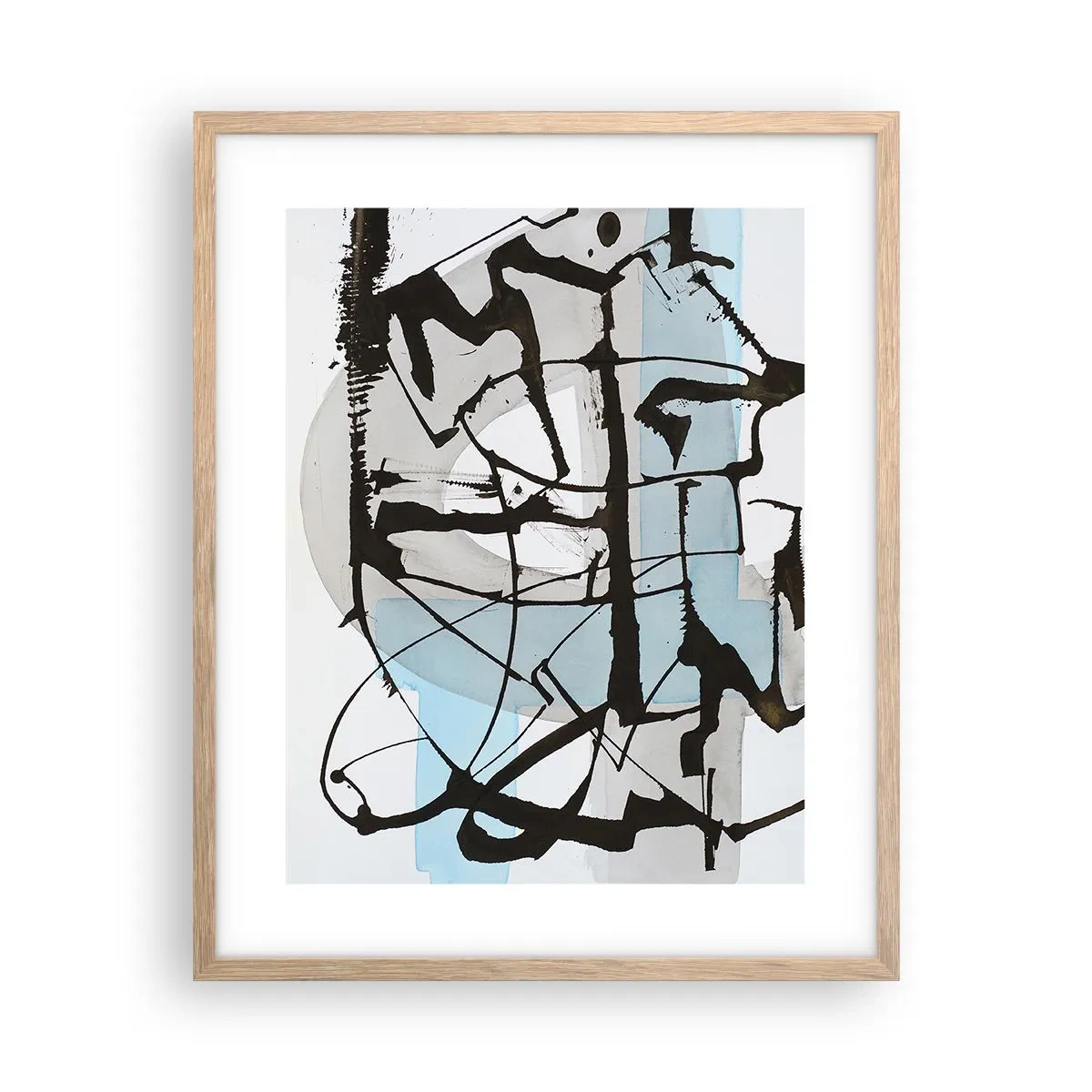 Póster en marco roble claro - Azul a pesar de todo - 40x50 cm