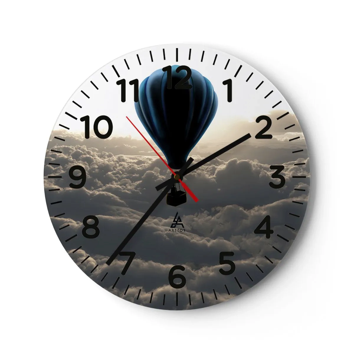 Reloj de pared - Reloj de vidrio - Un viajero por encima de las nubes - 30x30 cm