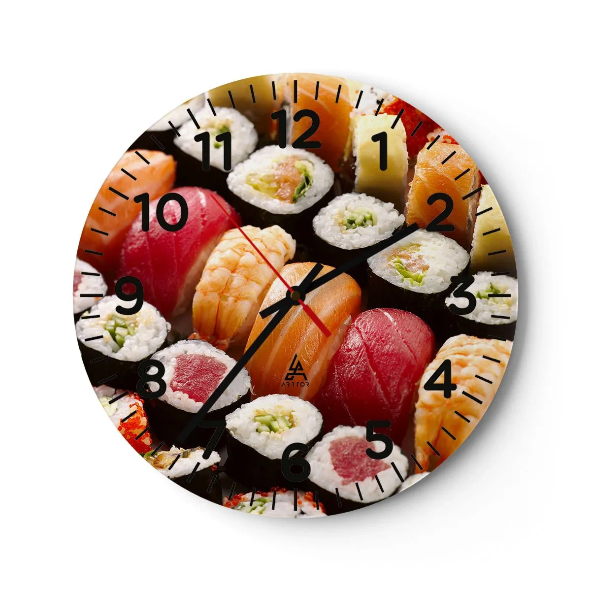 Reloj de pared - Reloj de vidrio - Colores y sabores de Asia - 30x30 cm