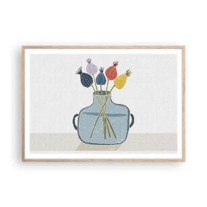 Póster en marco roble claro - Como una semilla de amapola - 100x70 cm