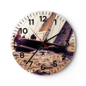 Reloj de pared - Reloj de vidrio - Navega, marinero - 40x40 cm