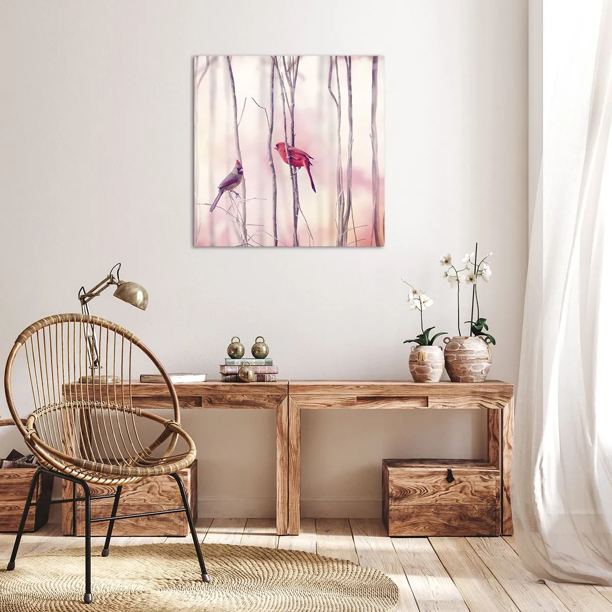 Cuadro sobre lienzo - Impresión de Imagen - Historia de un bosque rosa - 50x50 cm