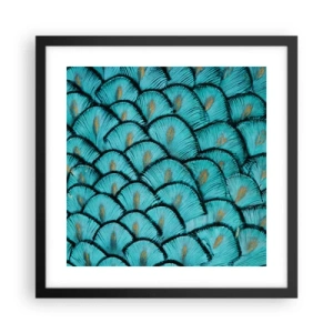 Póster en marco negro - La gran gala de las plumas - 40x40 cm