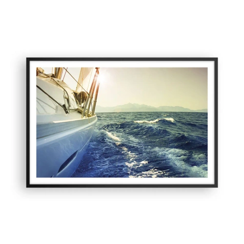 Póster en marco negro - Para una aventura - 91x61 cm